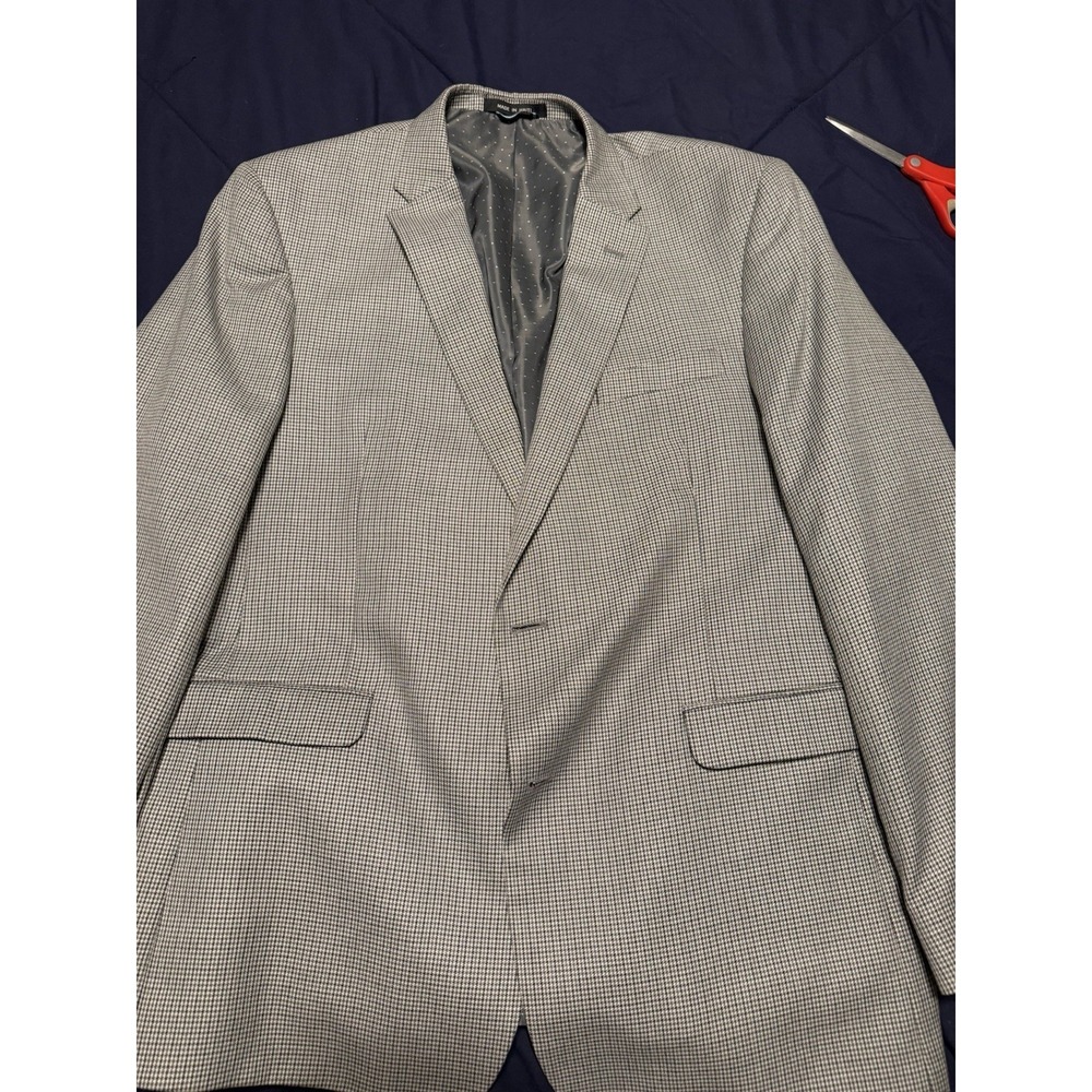 Tommy Hilfiger 46L Blazer Black White Houndstooth‎ Sports Coat 2 Button Classic
